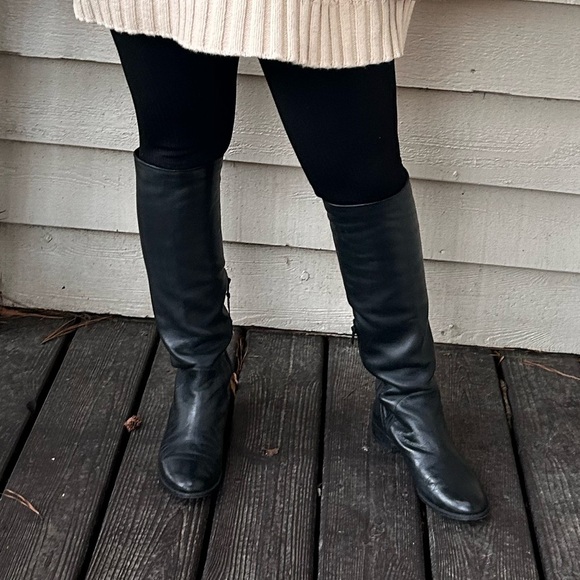 Stuart Weitzmen Black Leather Knee-High Boots size 9 M - Picture 4 of 15